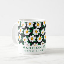 Gepersonaliseerde witte Daisy Flower Mok | Aangepa