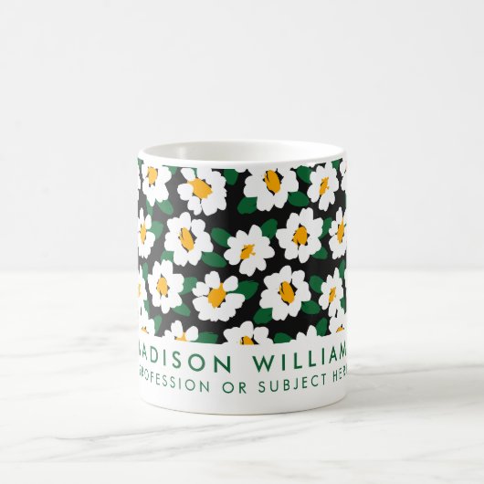 Gepersonaliseerde witte Daisy Flower Mok | Aangepa (Center)