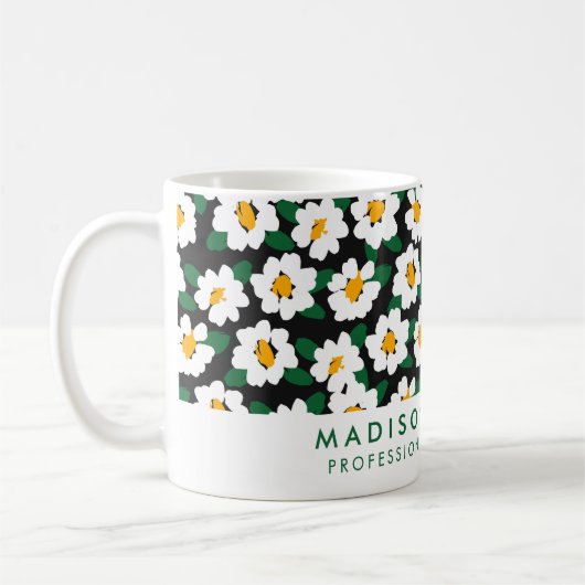 Gepersonaliseerde witte Daisy Flower Mok | Aangepa (Links)