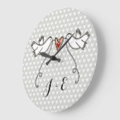 Gepersonaliseerde witte doven bruiloft Gift Acrylo Grote Klok (Hoek)