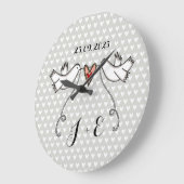 Gepersonaliseerde witte doven bruiloft Gift Acrylo Grote Klok (Hoek)