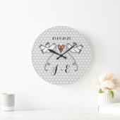 Gepersonaliseerde witte doven bruiloft Gift Acrylo Grote Klok (Huis)