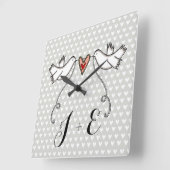 Gepersonaliseerde witte doven bruiloft Gift Acrylo Vierkante Klok (Hoek)