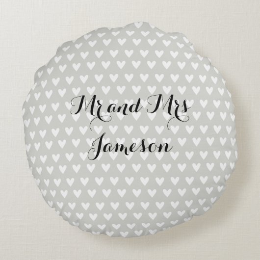 Gepersonaliseerde witte doves Weddenschap Gift Cus Rond Kussen (Achterkant)