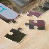 Gepersonaliseerde Witte Eenhoorn Bloemstroom Legpuzzel (Zijkant)