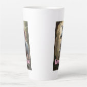 Gepersonaliseerde witte eenhoorn in het bos latte mok (Voorkant)