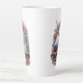 Gepersonaliseerde witte eenhoorn portret latte mok (Voorkant)