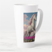 Gepersonaliseerde witte eenhoornwolken latte mok (Rechterhoek)