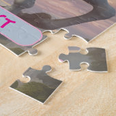 Gepersonaliseerde witte eenhoornwolken legpuzzel (Zijkant)