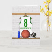 Gepersonaliseerde witte en groene Basketball Jerse Kaart (Gele Bloem)