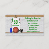 Gepersonaliseerde witte en groene Basketball Jerse Visitekaartje (Voorkant)