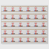 Gepersonaliseerde witte en rode Basketball Jersey Cadeaupapier (Vlak)