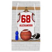 Gepersonaliseerde witte en rode Basketball Jersey Klein Cadeauzakje (Voorkant)