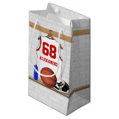 Gepersonaliseerde witte en rode Basketball Jersey Klein Cadeauzakje (Voorkant Gekanteld)