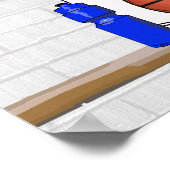 Gepersonaliseerde witte en rode Basketball Jersey Poster (Hoek)