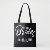 Gepersonaliseerde witte en zwarte bridesmaïden tot tote bag (Voorkant)