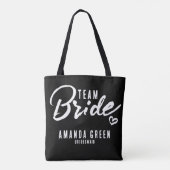 Gepersonaliseerde witte en zwarte bridesmaïden tot tote bag (Achterkant)