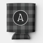 Gepersonaliseerde witte en zwarte buffel check mon blikjeskoeler (Voorkant)