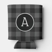 Gepersonaliseerde witte en zwarte buffel check mon blikjeskoeler (Achterkant)