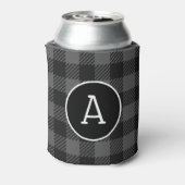 Gepersonaliseerde witte en zwarte buffel check mon blikjeskoeler (Blikje Achterkant)