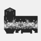 Gepersonaliseerde witte en zwarte doos bedankdoosjes (Uitgevouwen)