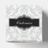 Gepersonaliseerde witte en zwarte doos met het har bedankdoosjes (Bovenkant)
