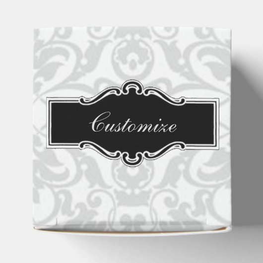 Gepersonaliseerde witte en zwarte doos met het har bedankdoosjes (Bovenkant)