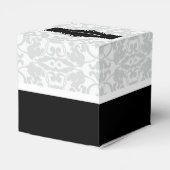 Gepersonaliseerde witte en zwarte doos met het har bedankdoosjes (Achterkant)