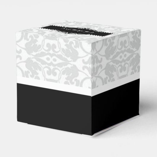 Gepersonaliseerde witte en zwarte doos met het har bedankdoosjes (Achterkant)