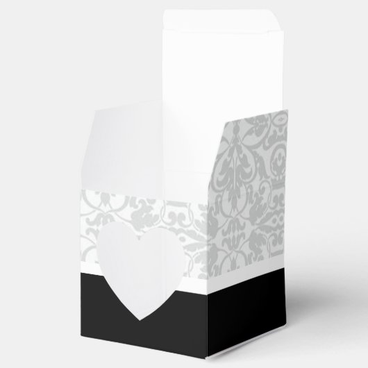 Gepersonaliseerde witte en zwarte doos met het har bedankdoosjes (Geopend)