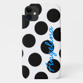 Gepersonaliseerde witte en zwarte pooldot Case-Mate iPhone case (Achterkant)