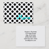 Gepersonaliseerde witte en zwarte pooldot visitekaartje (Voorkant / Achterkant)