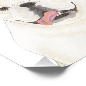 Gepersonaliseerde witte Engelse Bulldog Art Print Foto Afdruk (Hoek)