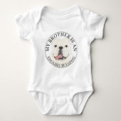 Gepersonaliseerde witte Engelse Bulldog Romper (Voorkant)