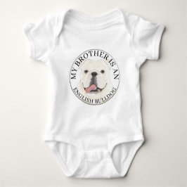Gepersonaliseerde witte Engelse Bulldog Romper