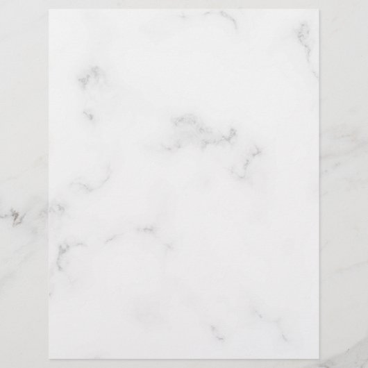 Gepersonaliseerde witte faux marmer Zilver Accent Briefhoofd (Achterkant)