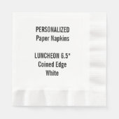 Gepersonaliseerde Witte Gemunt LUNCHEON Papier ser Servet (Voorkant)
