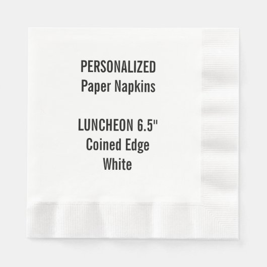 Gepersonaliseerde Witte Gemunt LUNCHEON Papier ser Servet (Voorkant)