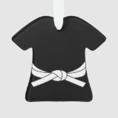 Gepersonaliseerde witte gordel Karate Ornament (achterkant)