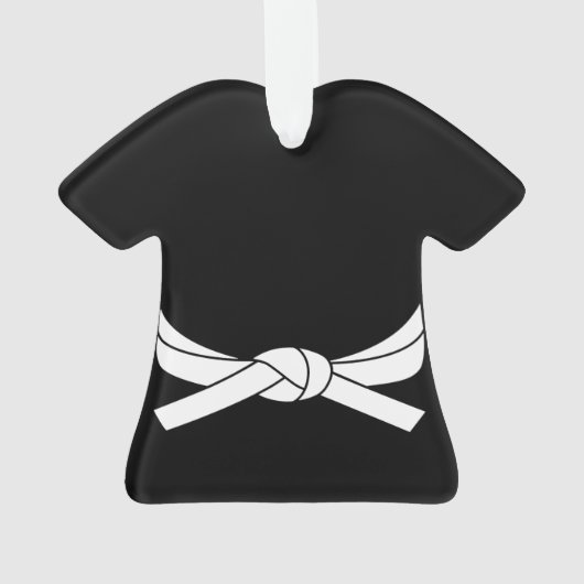Gepersonaliseerde witte gordel Karate Ornament (achterkant)