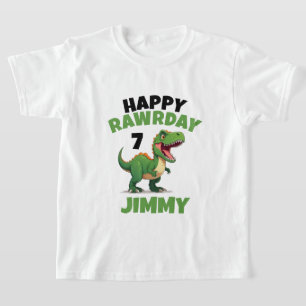 Gepersonaliseerde Witte & Groene Rawr Kind Trex Ve T-shirt