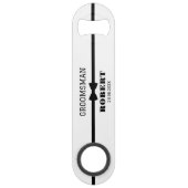 Gepersonaliseerde witte Groomsman Naam Bar Key Speed Flessenopener (Voorkant)