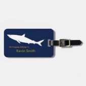 gepersonaliseerde witte haai bagagelabel (Voorkant horizontaal)