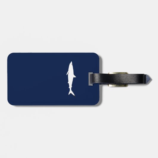 gepersonaliseerde witte haai bagagelabel (Achterkant horizontaal)