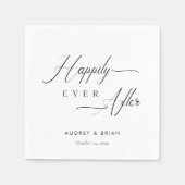 Gepersonaliseerde witte "Happy Ever After" bruilof Servet (Voorkant)