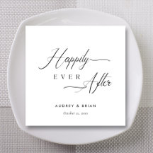 Gepersonaliseerde witte "Happy Ever After" bruilof