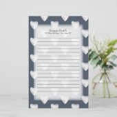 Gepersonaliseerde witte harten op Navy Blue Briefpapier (Staand voorkant)