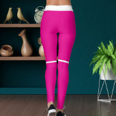 Gepersonaliseerde witte hete roze strepen Huisdier Leggings