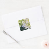 Gepersonaliseerde witte Hydrangea Elegante liefde Vierkante Sticker (Envelop)