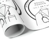 Gepersonaliseerde witte jas ceremonie cadeaupapier (Rol Hoek)